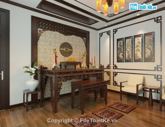 File sketchup phòng thờ,Phòng thờ file sketchup,model phòng thờ file sketchup